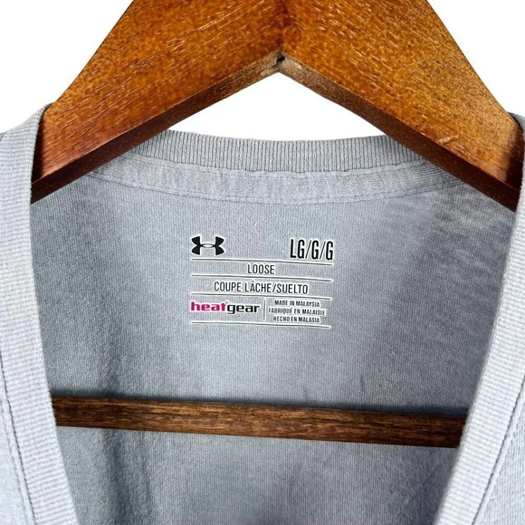 UNDER ARMOUR Shirt Womens Large Gray USA Loose HeatGear Short Sleeve T-Shirt - Picture 4 of 6